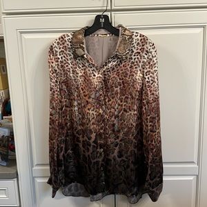 Elie Tahari animal print blouse